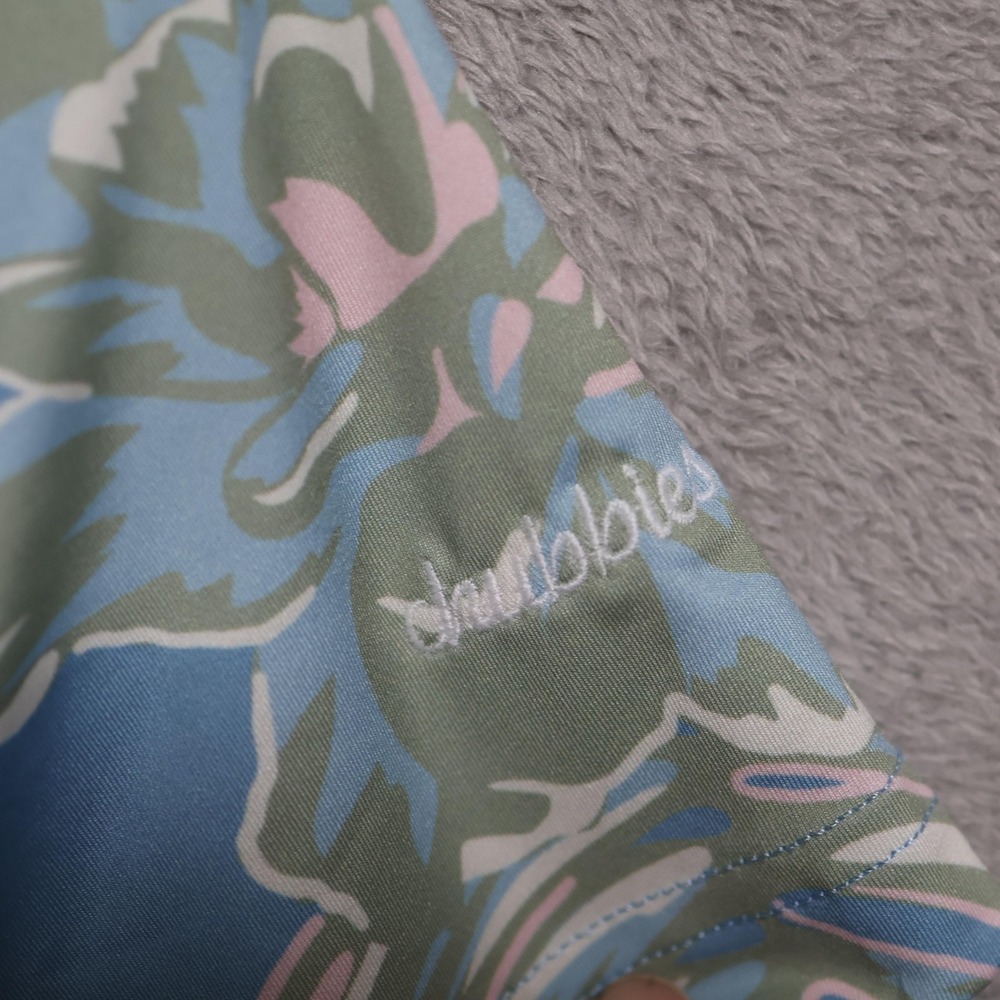 Chubbies Polo Shirt Mens Small Blue Green Tropical Floral Print Golf Stretch - Picture 3 of 8